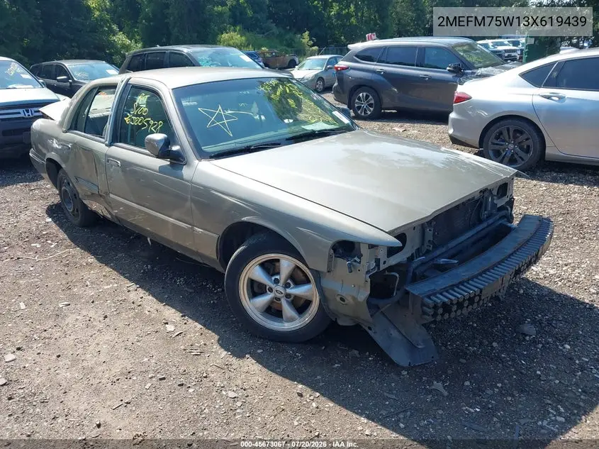 2003 Mercury Grand Marquis Ls VIN: 2MEFM75W13X619439 Lot: 45673067