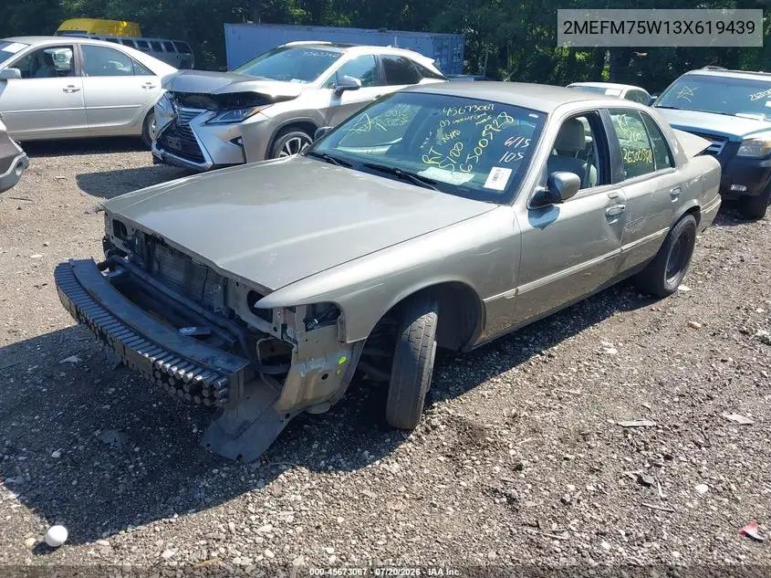 2003 Mercury Grand Marquis Ls VIN: 2MEFM75W13X619439 Lot: 45673067
