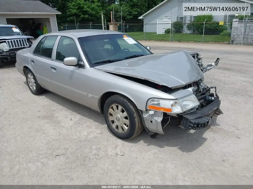2004 Mercury Grand Marquis Ls VIN: 2MEHM75W14X606197 Lot: 45192211