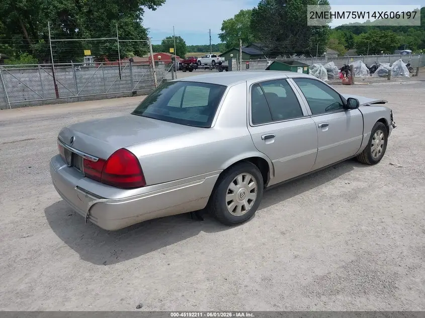 2004 Mercury Grand Marquis Ls VIN: 2MEHM75W14X606197 Lot: 45192211