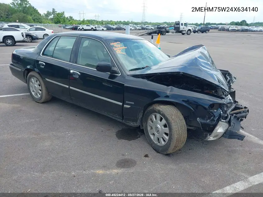 2004 Mercury Grand Marquis Ls VIN: 2MEHM75W24X634140 Lot: 45224412