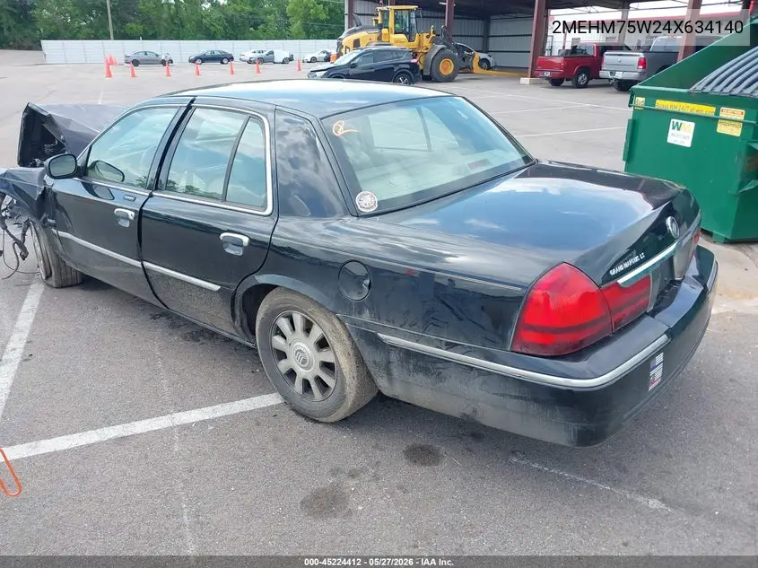 2004 Mercury Grand Marquis Ls VIN: 2MEHM75W24X634140 Lot: 45224412