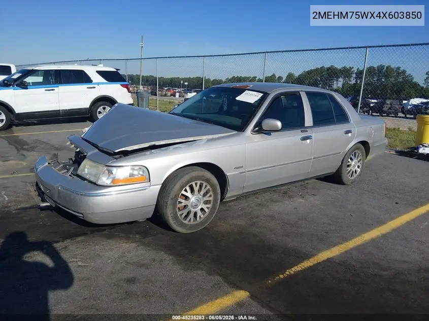 2004 Mercury Grand Marquis Ls VIN: 2MEHM75WX4X603850 Lot: 45235283