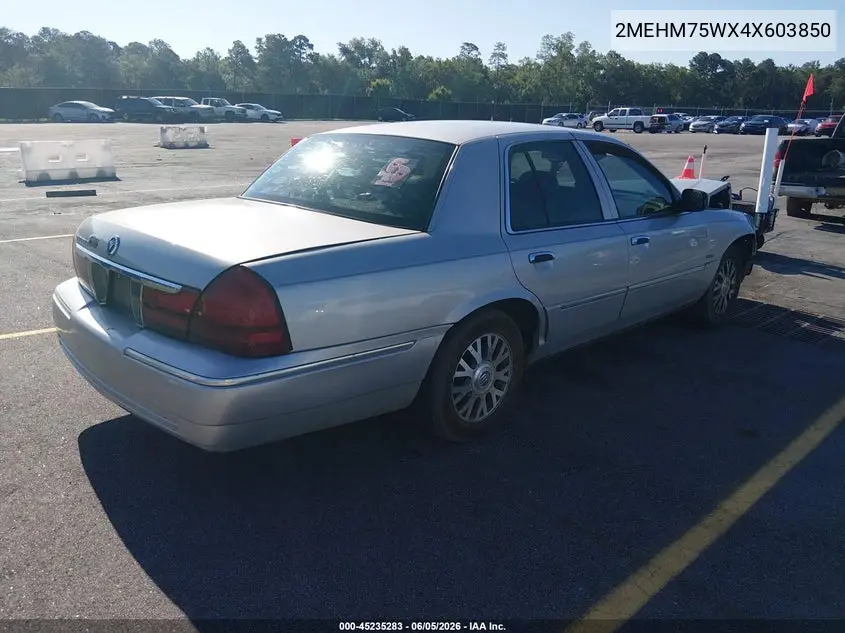 2004 Mercury Grand Marquis Ls VIN: 2MEHM75WX4X603850 Lot: 45235283