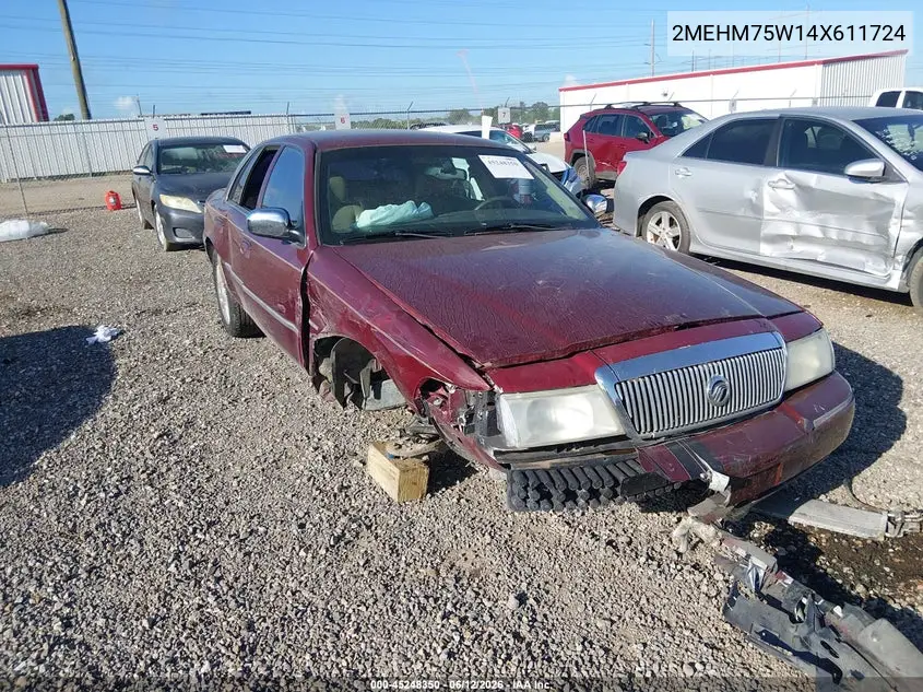 2004 Mercury Grand Marquis Ls VIN: 2MEHM75W14X611724 Lot: 45248350