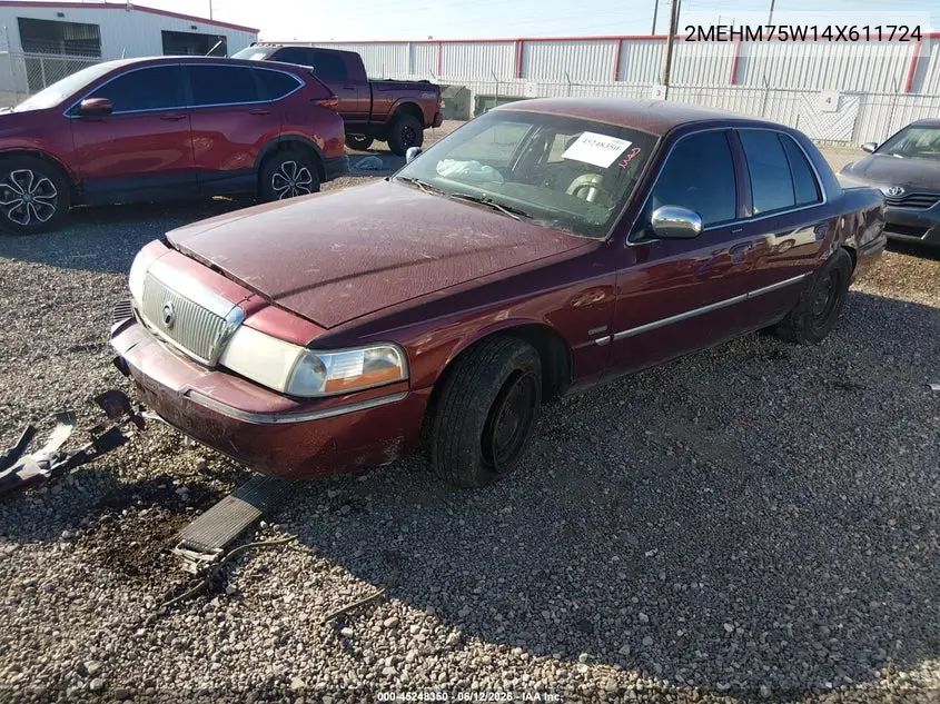2004 Mercury Grand Marquis Ls VIN: 2MEHM75W14X611724 Lot: 45248350