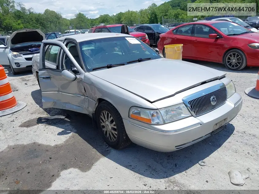 2004 Mercury Grand Marquis Ls VIN: 2MEHM75WX4X644706 Lot: 45259704