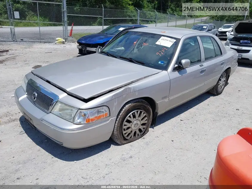 2004 Mercury Grand Marquis Ls VIN: 2MEHM75WX4X644706 Lot: 45259704