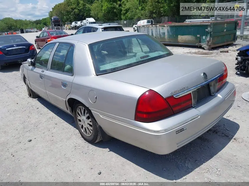 2004 Mercury Grand Marquis Ls VIN: 2MEHM75WX4X644706 Lot: 45259704