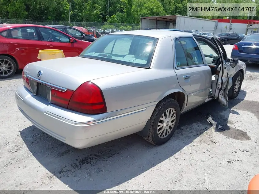 2004 Mercury Grand Marquis Ls VIN: 2MEHM75WX4X644706 Lot: 45259704