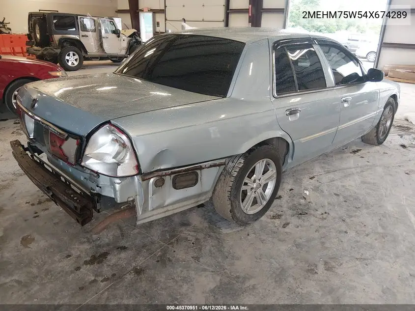 2004 Mercury Grand Marquis Ls VIN: 2MEHM75W54X674289 Lot: 45370951