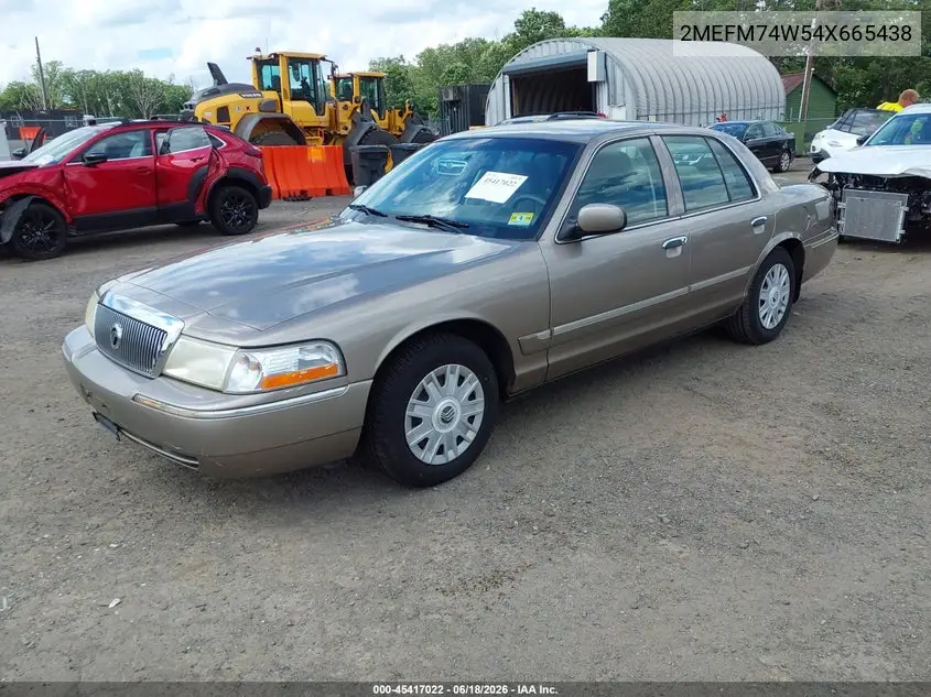 2004 Mercury Grand Marquis Gs VIN: 2MEFM74W54X665438 Lot: 45417022