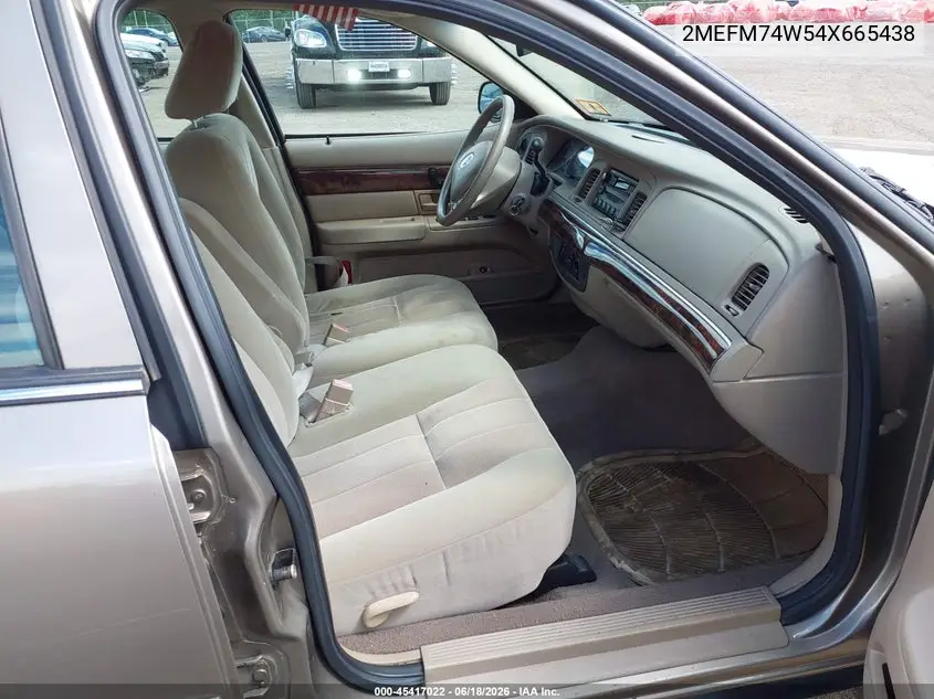 2004 Mercury Grand Marquis Gs VIN: 2MEFM74W54X665438 Lot: 45417022