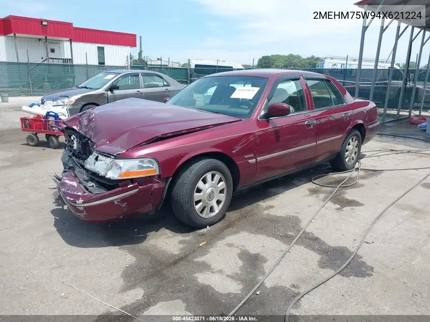 2004 Mercury Grand Marquis Ls VIN: 2MEHM75W94X621224 Lot: 45423071