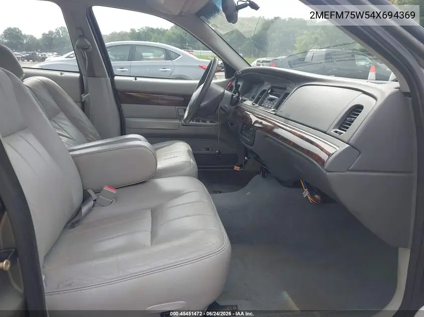 2004 Mercury Grand Marquis Ls VIN: 2MEFM75W54X694369 Lot: 45451472