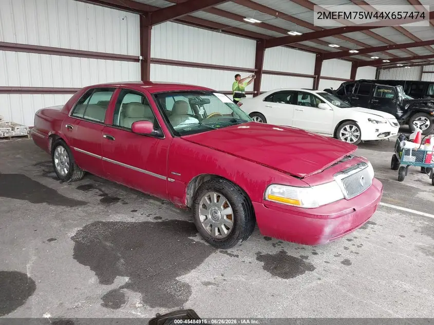 2004 Mercury Grand Marquis Ls VIN: 2MEFM75W44X657474 Lot: 45484915