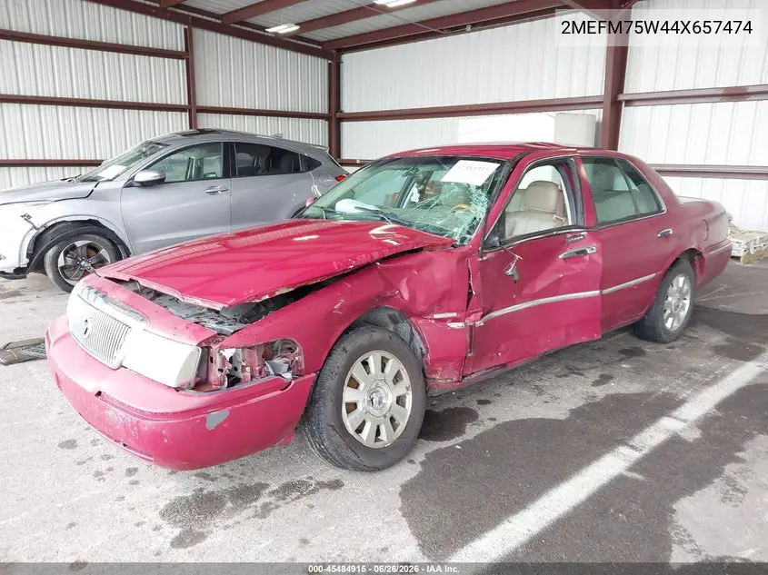 2004 Mercury Grand Marquis Ls VIN: 2MEFM75W44X657474 Lot: 45484915