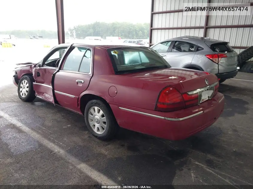 2004 Mercury Grand Marquis Ls VIN: 2MEFM75W44X657474 Lot: 45484915