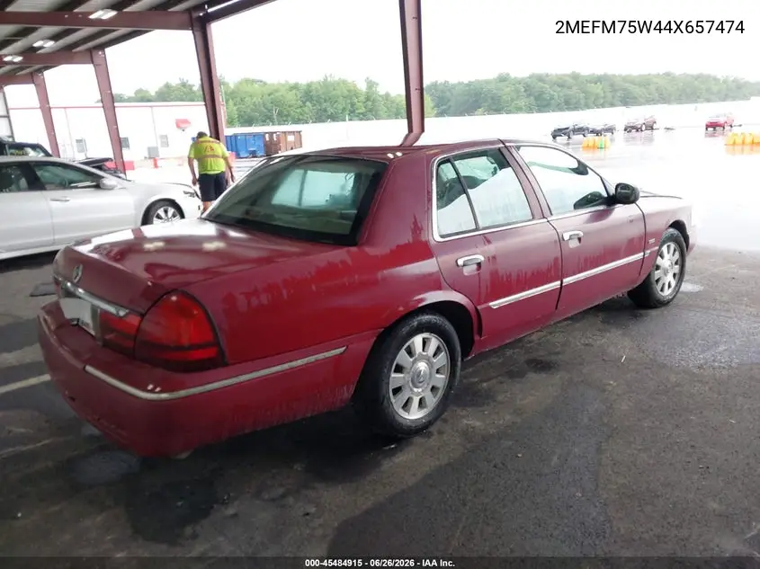 2004 Mercury Grand Marquis Ls VIN: 2MEFM75W44X657474 Lot: 45484915