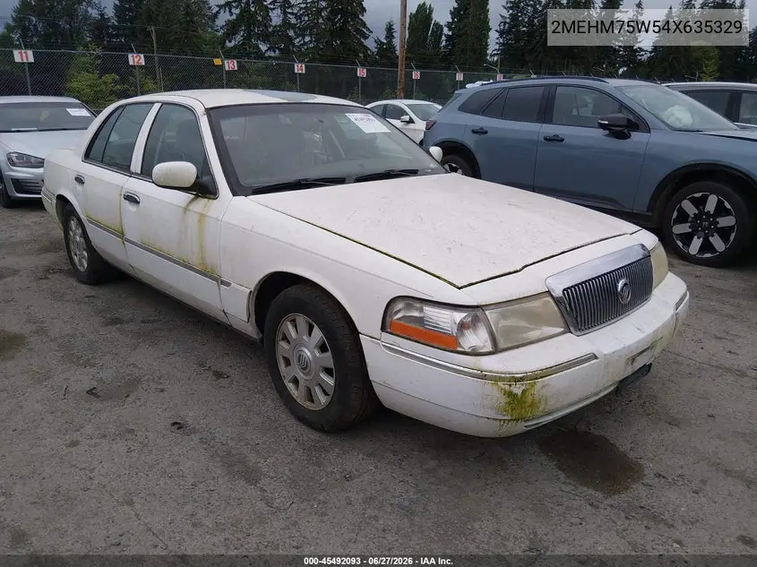 2004 Mercury Grand Marquis Ls VIN: 2MEHM75W54X635329 Lot: 45492093