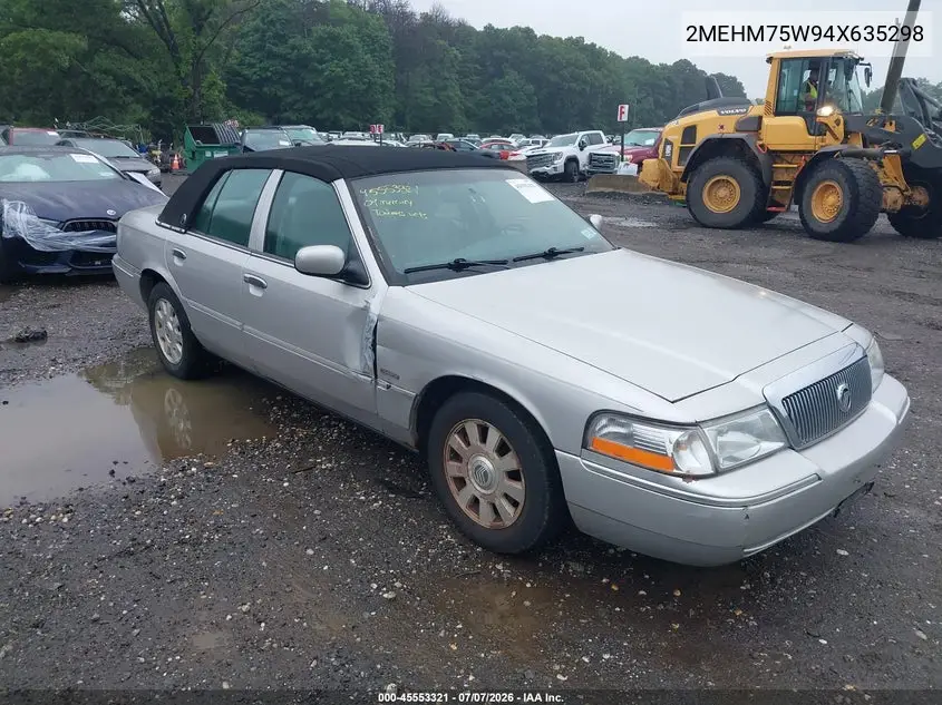 2004 Mercury Grand Marquis Ls VIN: 2MEHM75W94X635298 Lot: 45553321