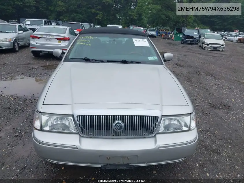 2004 Mercury Grand Marquis Ls VIN: 2MEHM75W94X635298 Lot: 45553321