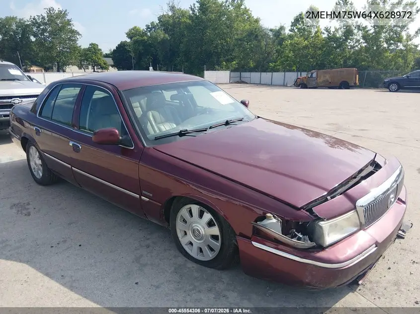 2004 Mercury Grand Marquis Ls VIN: 2MEHM75W64X628972 Lot: 45554306
