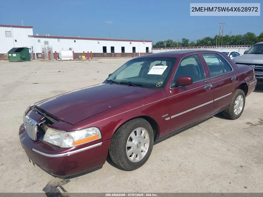 2004 Mercury Grand Marquis Ls VIN: 2MEHM75W64X628972 Lot: 45554306