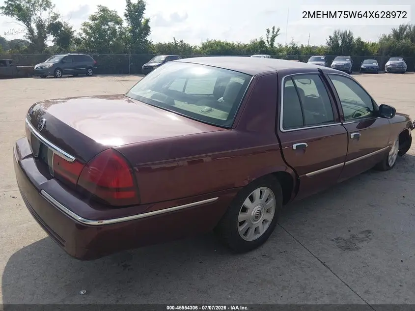 2004 Mercury Grand Marquis Ls VIN: 2MEHM75W64X628972 Lot: 45554306