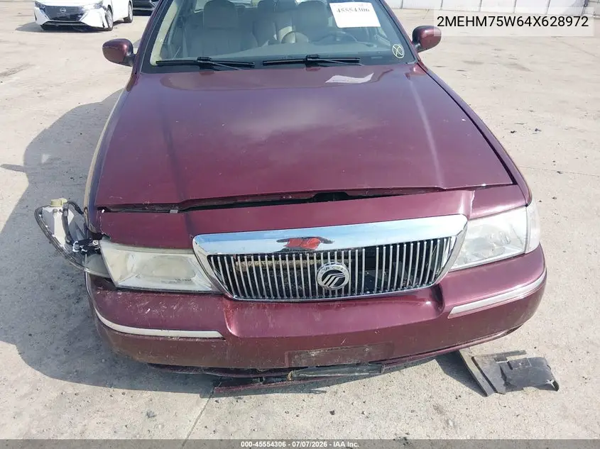 2004 Mercury Grand Marquis Ls VIN: 2MEHM75W64X628972 Lot: 45554306