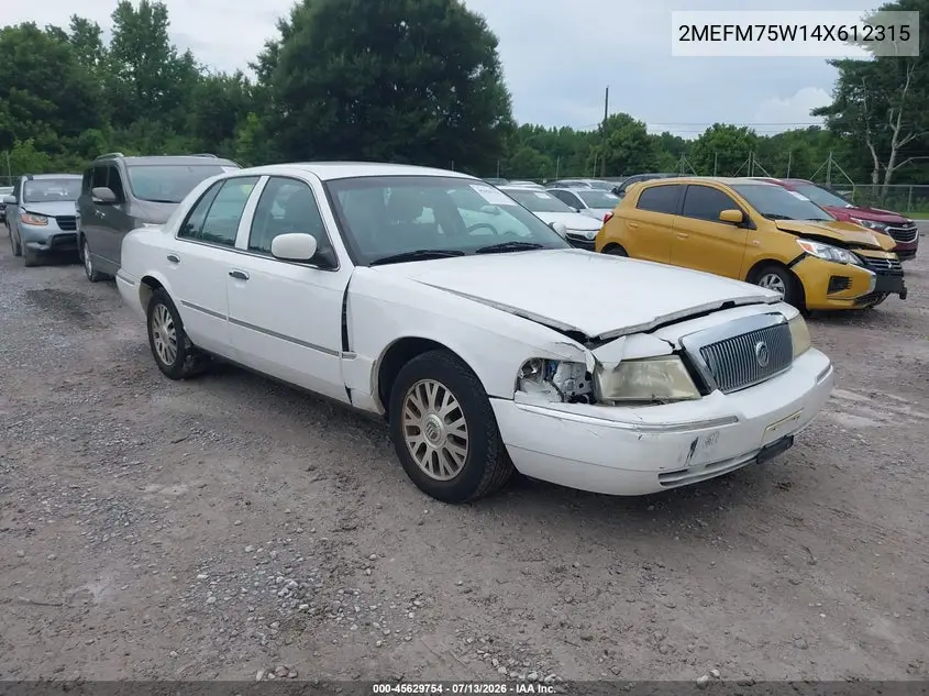 2004 Mercury Grand Marquis Ls VIN: 2MEFM75W14X612315 Lot: 45629754
