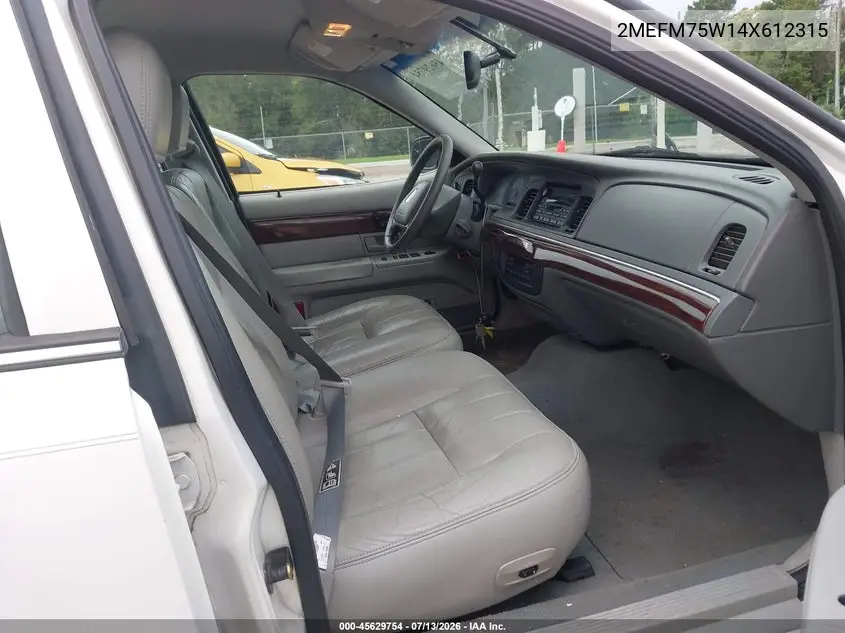 2004 Mercury Grand Marquis Ls VIN: 2MEFM75W14X612315 Lot: 45629754