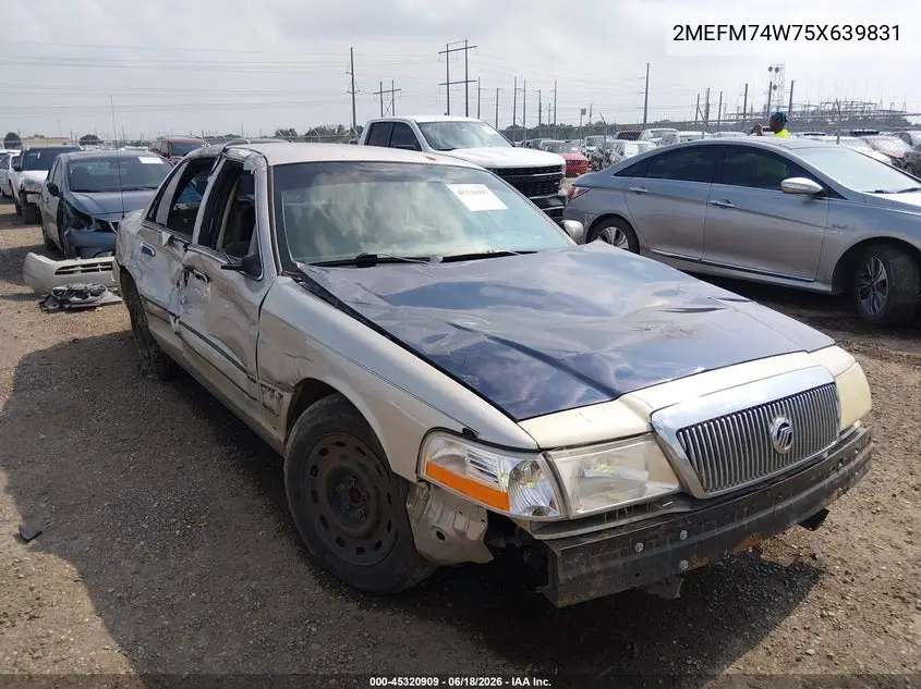 2005 Mercury Grand Marquis Gs VIN: 2MEFM74W75X639831 Lot: 45320909