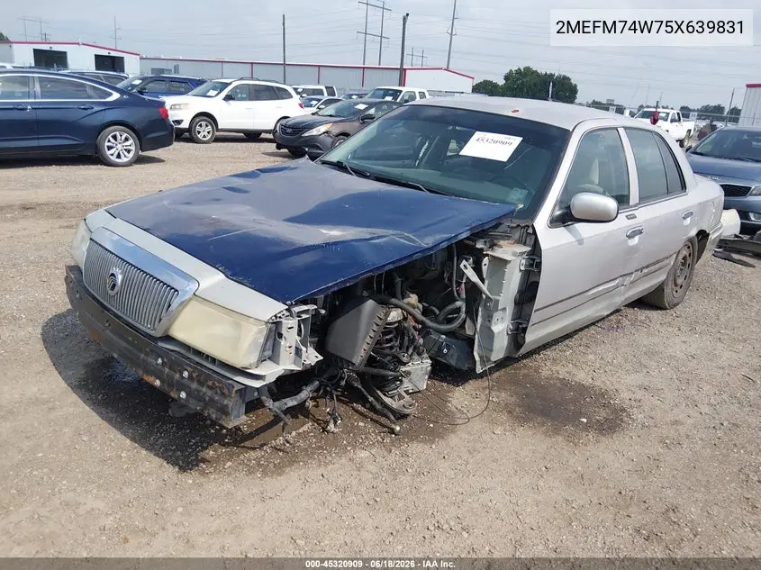 2005 Mercury Grand Marquis Gs VIN: 2MEFM74W75X639831 Lot: 45320909