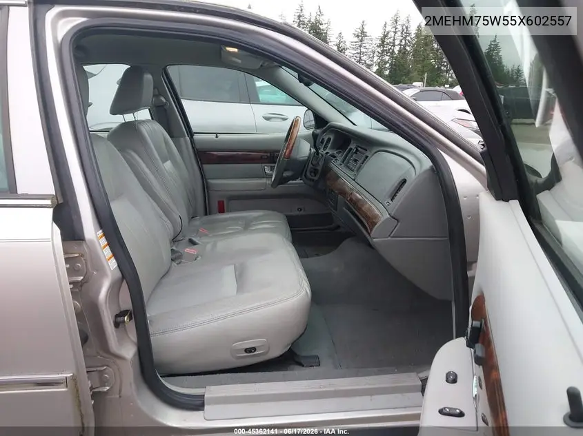 2005 Mercury Grand Marquis Ls/Lse VIN: 2MEHM75W55X602557 Lot: 45362141