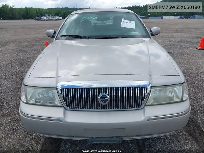 2005 Mercury Grand Marquis Ls/Lse VIN: 2MEFM75W55X650180 Lot: 45395775