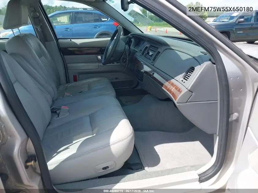 2005 Mercury Grand Marquis Ls/Lse VIN: 2MEFM75W55X650180 Lot: 45395775