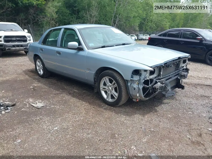 2005 Mercury Grand Marquis Ls/Lse VIN: 2MEHM75W25X631191 Lot: 45441155