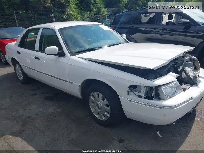2005 Mercury Grand Marquis Ls/Lse VIN: 2MEFM75W85X661271 Lot: 45564510