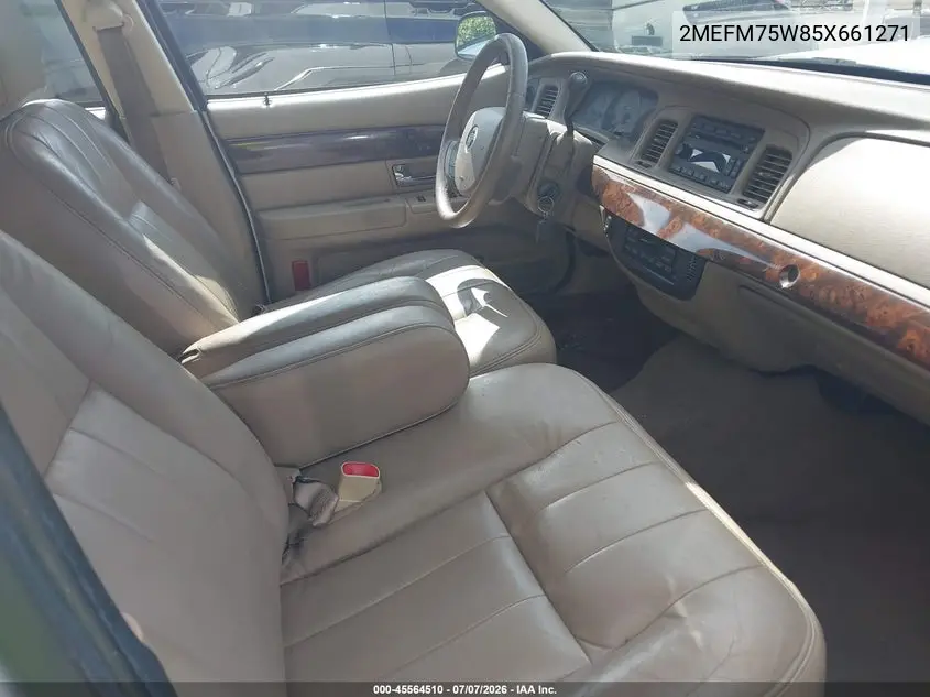 2005 Mercury Grand Marquis Ls/Lse VIN: 2MEFM75W85X661271 Lot: 45564510
