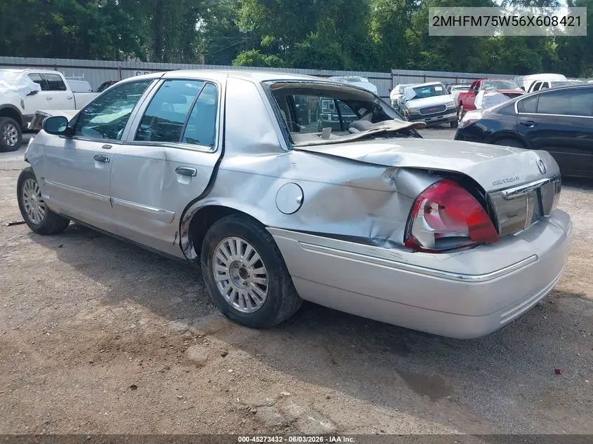 2006 Mercury Grand Marquis Ls VIN: 2MHFM75W56X608421 Lot: 45273432