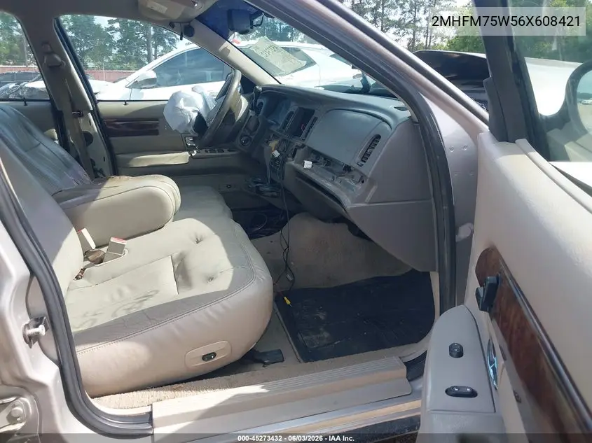 2006 Mercury Grand Marquis Ls VIN: 2MHFM75W56X608421 Lot: 45273432