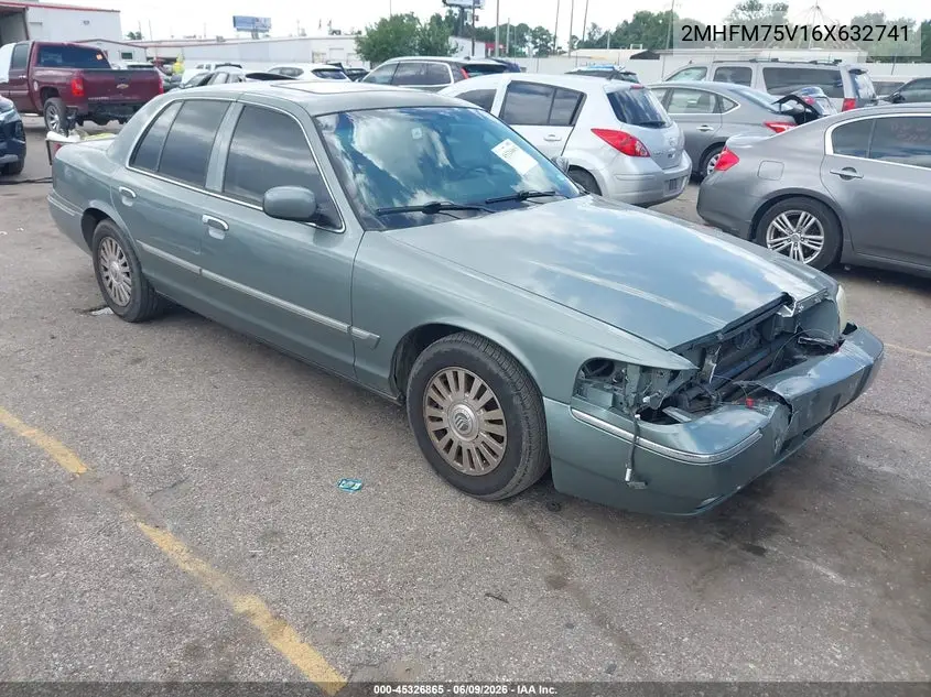 2006 Mercury Grand Marquis Ls VIN: 2MHFM75V16X632741 Lot: 45326865