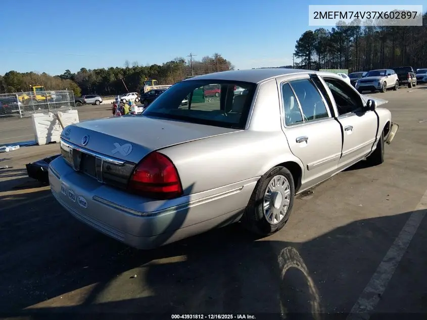 2MEFM74V37X602897 2007 Mercury Grand Marquis Gs