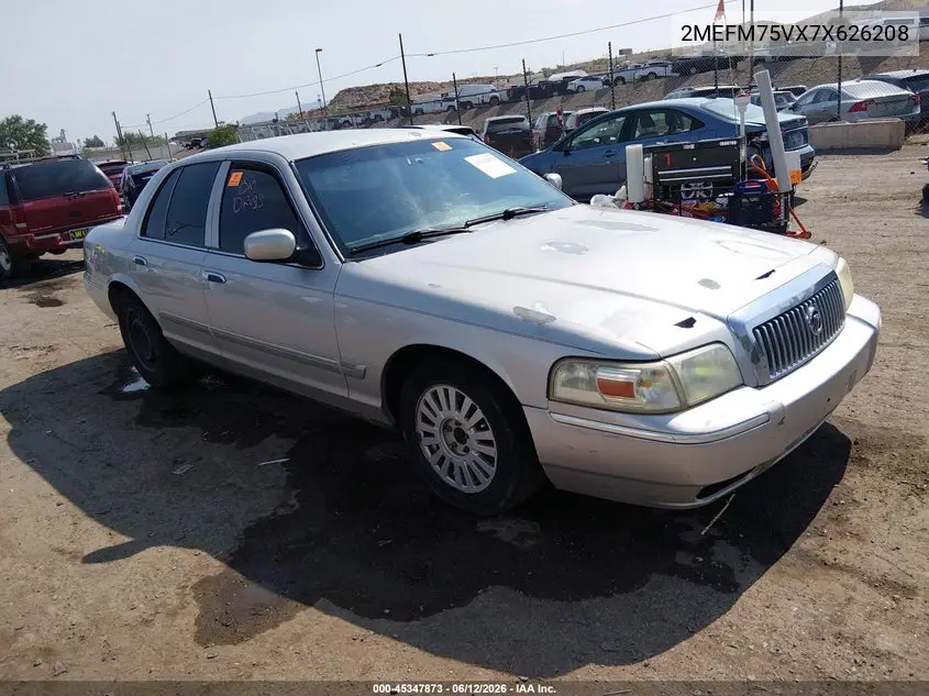 2007 Mercury Grand Marquis Ls VIN: 2MEFM75VX7X626208 Lot: 45347873