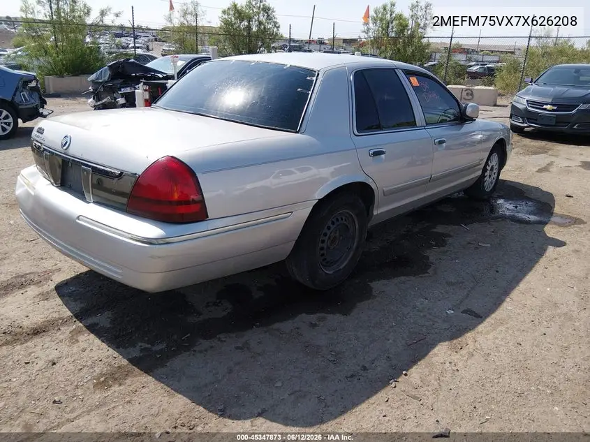2007 Mercury Grand Marquis Ls VIN: 2MEFM75VX7X626208 Lot: 45347873