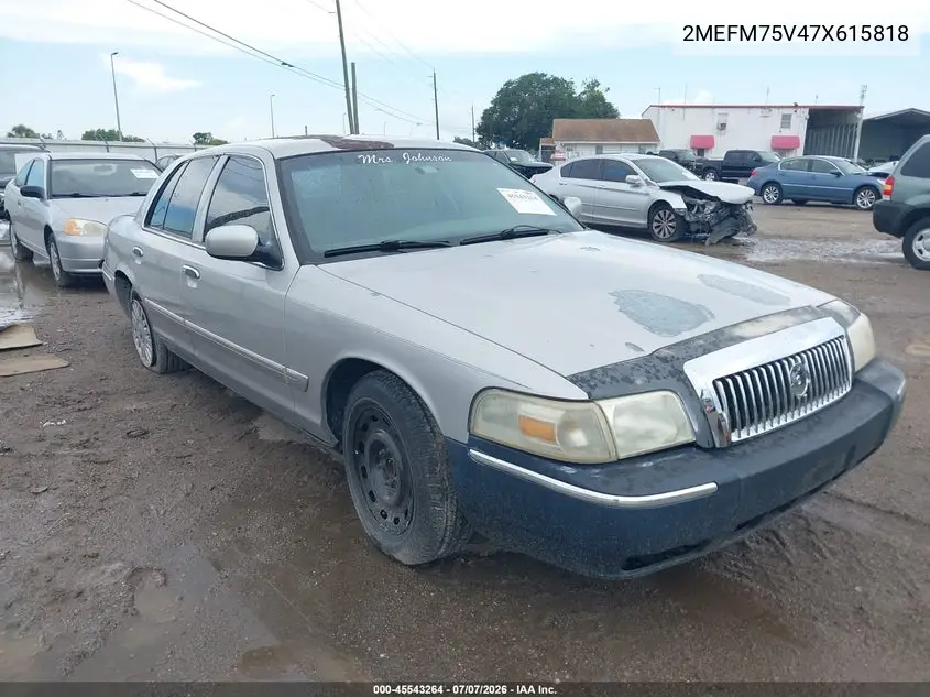 2007 Mercury Grand Marquis Ls VIN: 2MEFM75V47X615818 Lot: 45543264