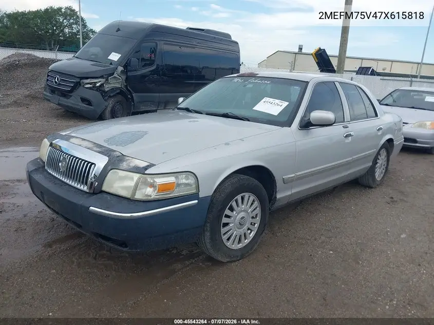 2007 Mercury Grand Marquis Ls VIN: 2MEFM75V47X615818 Lot: 45543264