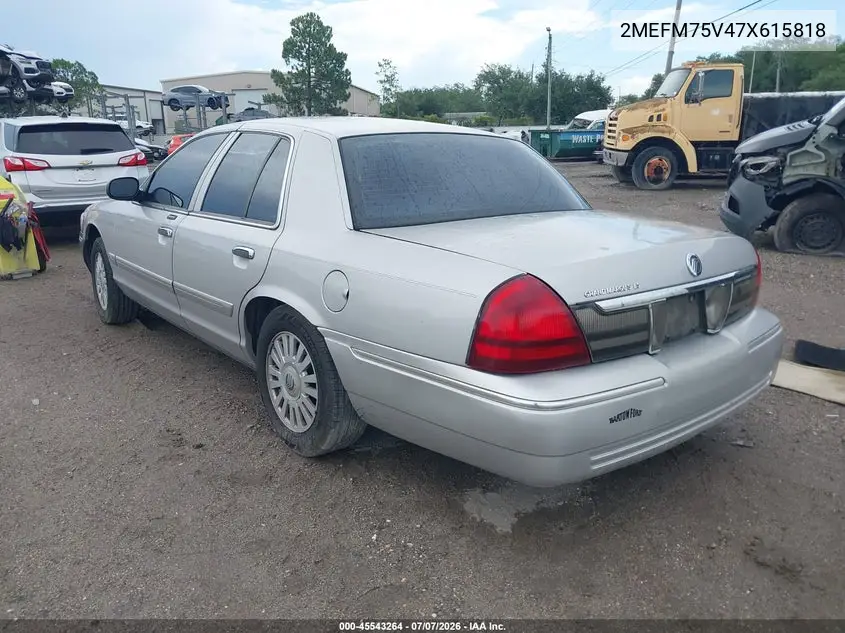 2007 Mercury Grand Marquis Ls VIN: 2MEFM75V47X615818 Lot: 45543264