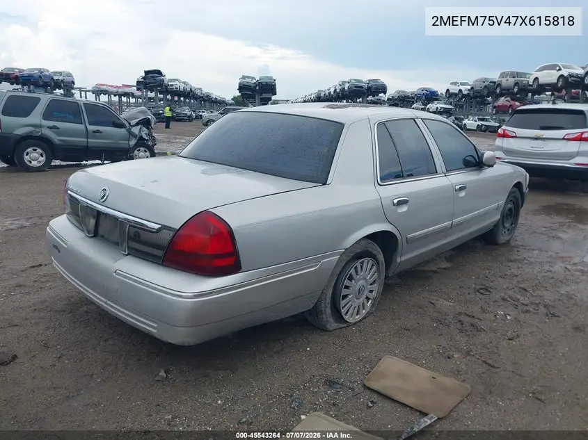 2007 Mercury Grand Marquis Ls VIN: 2MEFM75V47X615818 Lot: 45543264